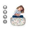 thumbnail image 2 of Fitness Storage Toy Bag Chair, Sports and Diet Balance Nutrition Bicycle Organic Fresh Food Poultry Juice Vitality, Stuffed Animal Organizer Washable Bag, Large Size, Multicolor, by Ambesonne, 2 of 3