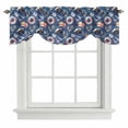thumbnail image 2 of Summer Ocean Tie Up Valances Curtain, Adjustable Kitchen Watercolor Blue Anchor Navy Cap Valances for Windows Decor, Rod Pocket Short Curtains Set for Bedroom/Bathroom, 42"x12", 2 of 9