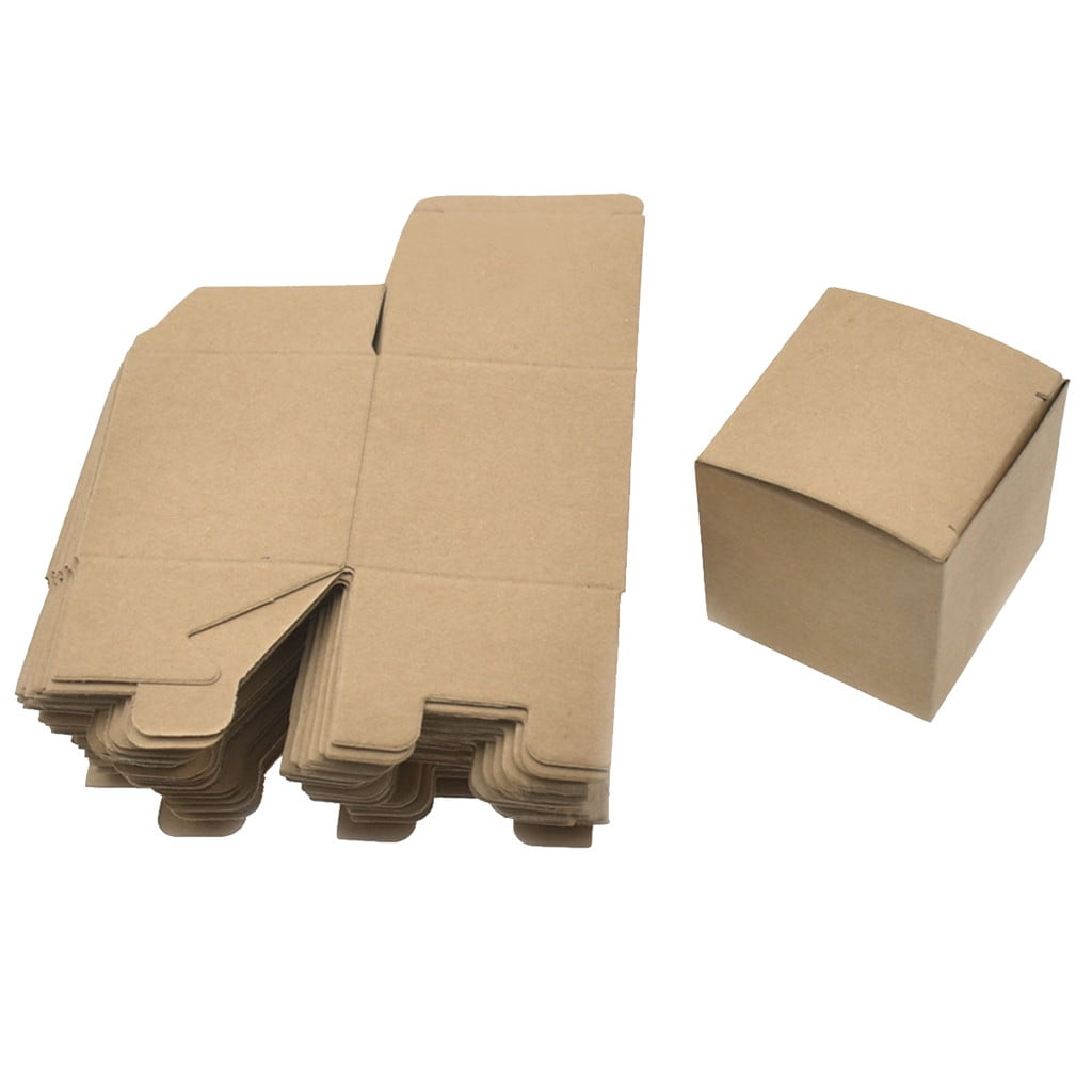 Brown Kraft Paper Gift Candy Square Box Wedding Favors Cookie Cardboard Box 50pc 