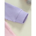 thumbnail image 6 of Musuos Baby Girls 2 Piece Outfit 0-18Months Contrast Color Raglan Sleeves Romper and Elastic Pants Warm Clothes Set, 6 of 9