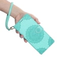 thumbnail image 6 of Leather Case For Samsung Galaxy S25 Plus 5G / Galaxy S24 Plus 5G 6.7",Embossed Totem Wallet With Card Holder,Wristband, Shockproof Kickstand Magnetic Cover,LightGreen, 6 of 6