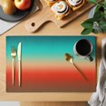 thumbnail image 2 of Teal Red Brown Ombre Placemats Set of 8 Contemporary Gradient Abstract Place Mats Indoor Wipeable Table Mats Washable Cloth Dining Table Placemats for Kitchen Holiday Party Home Decor 13x19 Inch, 2 of 9