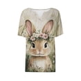 thumbnail image 4 of WHLBF UTTOASFAY Easter Tops for Women Easter Egg Printed Short-Sleeved V-Neck Casual Gradient Blouse,Women's Easter Shirts Multicolor XL, 4 of 5