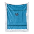 thumbnail image 1 of Country Soft Flannel Fleece Blanket, Italian Style Window Shutters with Carved Heart Image Vintage Bohemian Print, Cozy Plush for Indoor and Outdoor Use, 50" x 60", White Turquoise, by Ambesonne, 1 of 6