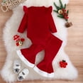 Baby Girl Christmas Outfit My First Christmas Romper Bell Bottoms Pants