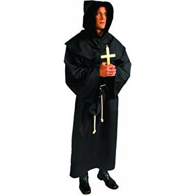 alexanders costumes deluxe monk robe, black, one size