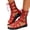 Red, variant on Women's Lace Up Gladiator Sandals Summer Casual Peep Toe Strappy Fashion Studded Low Platform Summer Mid Calf Boots Red Size 7.5
