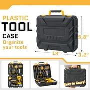 UBesGoo 146pcs Power Tool Combo Kits with 8V Cordless Drill, 10MM 3/8'' Keyless Chuck, Professional Home Household Kit DIY Hand Tool Set, Yellow