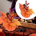 thumbnail image 2 of Clearance Under $1 Orange Pumpkin Autumn Centerpiece with Maple Leaves 7.8in for Fall Decor, 2 of 5