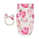 thumbnail image 4 of Manta de bebé Floral Sunnimix Toalla de baño con diadema rosado Envoltura de pañales para bebés, 4 of 7