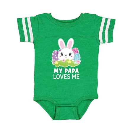 

Inktastic My Papa Loves me with Bunny and Easter Eggs Gift Baby Girl Bodysuit