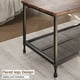 thumbnail image 4 of Mesa de centro industrial para sala, mesa rústica de 2 niveles con estante de malla, mesa rectangular para cócteles con marco de metal, fácil de montar, color marrón rústico, 4 of 7