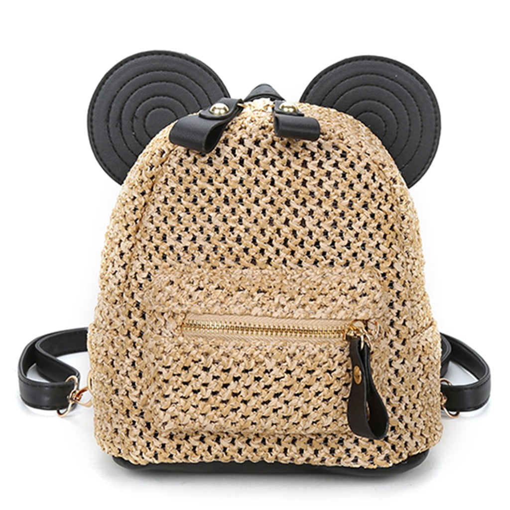 women canvas casual patchwork backpack