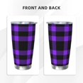 thumbnail image 3 of KLL Purple Buffalo Plaid Print 40oz Stainless Steel Insulated Car Cup with Spillproof Lid - Keep Your Drink Hot or Cold on the Go-Straw Three-piece Set, 3 of 8