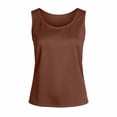 thumbnail image 4 of BOOMNY Womens Sleeveless Satin Tshirts Crew Neck Solid Color T-Shirts Summer Tank Tops for Women, 4 of 4