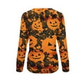 thumbnail image 3 of Women's Halloween Casual Pullover Long Sleeve Bat/Pumpkin/Witch/Cat Print Loose Sweatshirt, 3 of 4