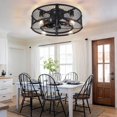 thumbnail image 2 of Depuley Flush Mount Ceiling Fan: 20" Caged Ceiling Fans with Lights and Remote App Control for Kitchen Bedroom Farmhouse - Rustic Low Profile Ceiling Fand, 2 of 9