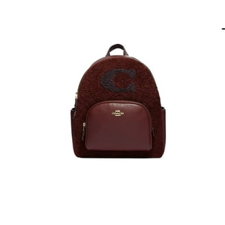 Coach Court Medium Backpack in Black Pebbled Leather with