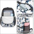 thumbnail image 4 of Baseballs and Player Silhouettes White 17" School Backpacks for Teens,Waterproof Oxford Fabric,S-Shape Padded Straps for School,Travel,Hiking,Camping, 4 of 6