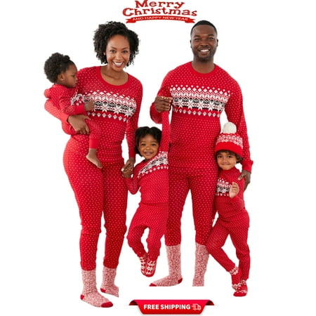 

Family Christmas Pjs Matching Sets Red Print Parent-Child Suit Xmas Family Pajamas Set Baby Romper Sleepwear Christmas Pajamas Set