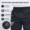 thumbnail image 2 of Yacht & Smith 3 Pack Men’s 5 Pocket Fleece Cargo Shorts, Cotton, Drawstring, Bulk Athletic Lounge Shorts, Charcoal Grey, Size 2X-Large, 2 of 7