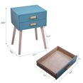 thumbnail image 5 of Topcobe Elegant Clean-Lined Bedside Table for Sofa Couch Small Spaces, Modern Minimalist Nightstand for Living Room Hallway, Lightweight Storage Cabinet for Home Bedroom with 2 Pull Out Drawers, Blue, 5 of 9