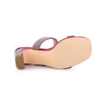 thumbnail image 5 of BLISSFUL STEP Women's Shoes Rhinestone Chunky Heel Square Toe Slide Sandals Hot Pink 7.5, 5 of 8