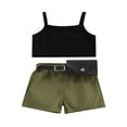 thumbnail image 1 of Girls Three Pieces Clothes Outfit  Spaghetti Strap Sleeveless Ribbed Vest + Shorts + Waist Bag, 1 of 6