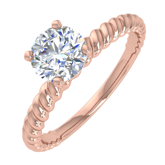 1/3 Carat Prong Set Diamond Engagement Ring Band in 14K Rose Gold (Ring Size 11)