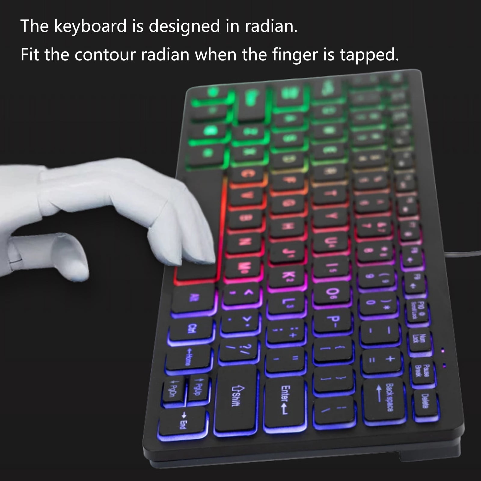 Thin Keyboard with Adjust LED Backlight Translucent Keycaps Quiet to Operate for Students and Professional
