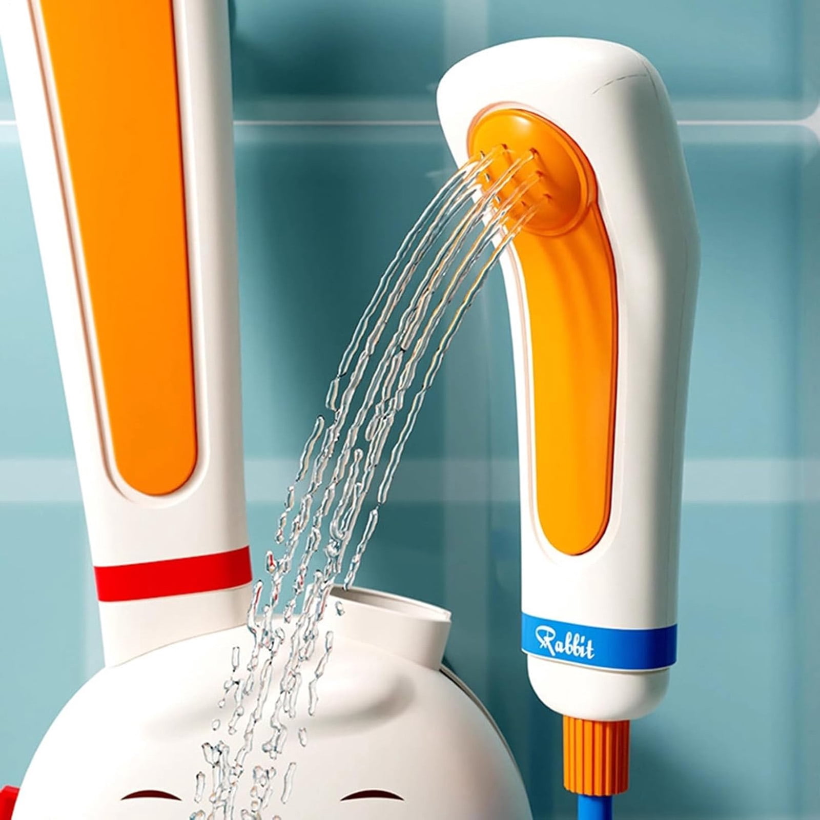 Children’s Shower Heads Rabbits Beach Toys, Manual Bathtub Shower Sprayer for Toddlers, Interactive Cloud Design Baby Bath Toy