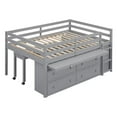 thumbnail image 6 of Full Size Loft Bed with Retractable Writing Desk and 4 Drawers, Wooden Loft Bed Frame with Lateral Portable Desk and Shelves for Boys Girls Teens Bedroom, No Box Spring Needed, Gray, 6 of 7