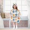 thumbnail image 7 of FORMRS Wearable Blanket Hoodie with Sleeves for Kids Cozy Flannel Sweatshirt, Colorful Flowers, 7 of 7
