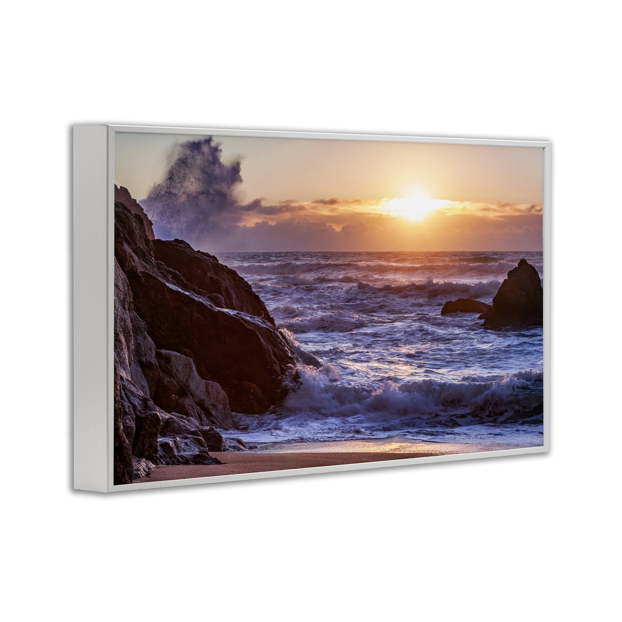 Stupell Industries Siren Song Rocky Shore White Framed Giclee Art, design by Shelley Carlisle