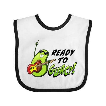 

Inktastic Ready to Guac! with Avocado Playing Guitar Gift Baby Boy or Baby Girl Bib