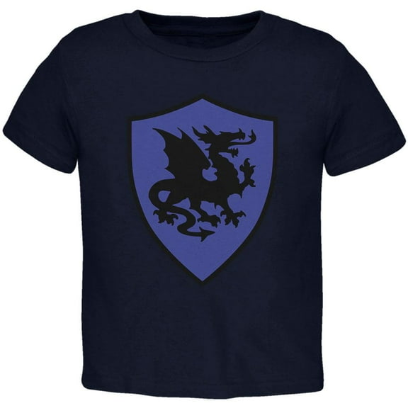 Halloween Knight Shield Costume Dragon Toddler T Shirt Navy 3T