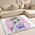 thumbnail image 2 of Dreamtimes Lightweight Soft Area Rugs, 80 x 58 inch（6'8" x 4'10"） Puppy Pug in A Bright Color Floor Mat for Kids Playing Room Hardwood Floor Living Room Nursery Rugs, 2 of 6