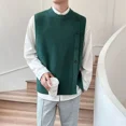 thumbnail image 5 of Chalecos de punto de color sólido para hombres Suéter sin mangas para hombre Nuevo chaleco de alta calidad Moda coreana Harajuku Estética Cachemira, 5 of 5