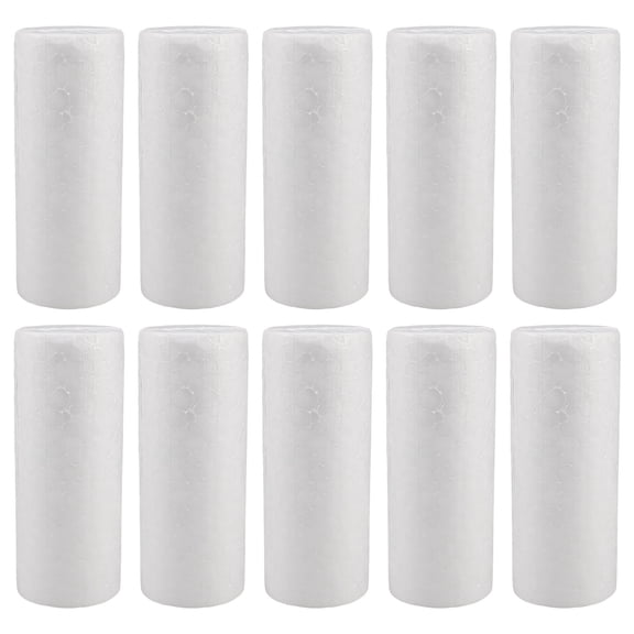 UPOUART 10-Pack White Cylindrical Foam Cylinders 3.9 x 1.6 x 1.6 Inches for Crafts, Model Making, and Projects