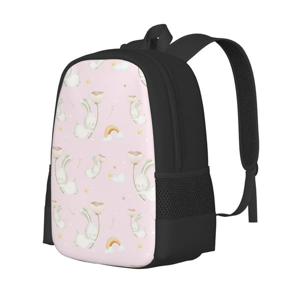 Saiise Sac à Dos Imprimé Rainboe et Lapin Grande Capacité Léger en Tissu Oxford Sac de Voyage Décontracté pour Hommes et Femmes