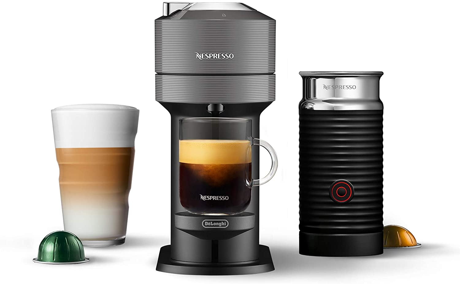 Sitcom Regulatie Pionier Nespresso Vertuo Next Coffee and Espresso Machine by DeLonghi with  Aeroccino, Dark Grey - Walmart.com