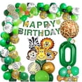 thumbnail image 1 of Decoraciones para fiestas temáticas Jungle Safari 67pcs / set que incluyen globos de láminas de animales, pancarta de feliz cumpleaños, 1 of 3