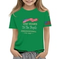 thumbnail image 2 of YOUYEDIAN Teen Girls Independence Day T Shirt Kids 4th of July Festival Patriotic Short Sleeve Shirts 1776 Freedom Celebration Crewneck Tops (Green, 4-5 Years), 2 of 4