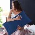 thumbnail image 4 of Set Of 2 Extra-large Pillowcases soft Brushed Microfiber Pillowcases With Envelope Closure 20x36 Inches Cooling and Breathable Pillow Cases Navy, 4 of 5