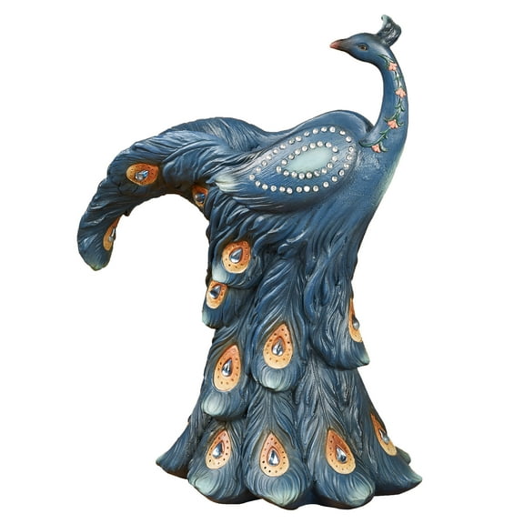 Elegant Peacock Decorative Vase Blue
