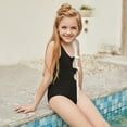 thumbnail image 6 of FLMEI Kids Girls One Piece Swimsuit Beach Bikini Bathing Suit Colour Blocked Swimwear Swimming Costume for Girls Age 6-12 Years, 6 of 9