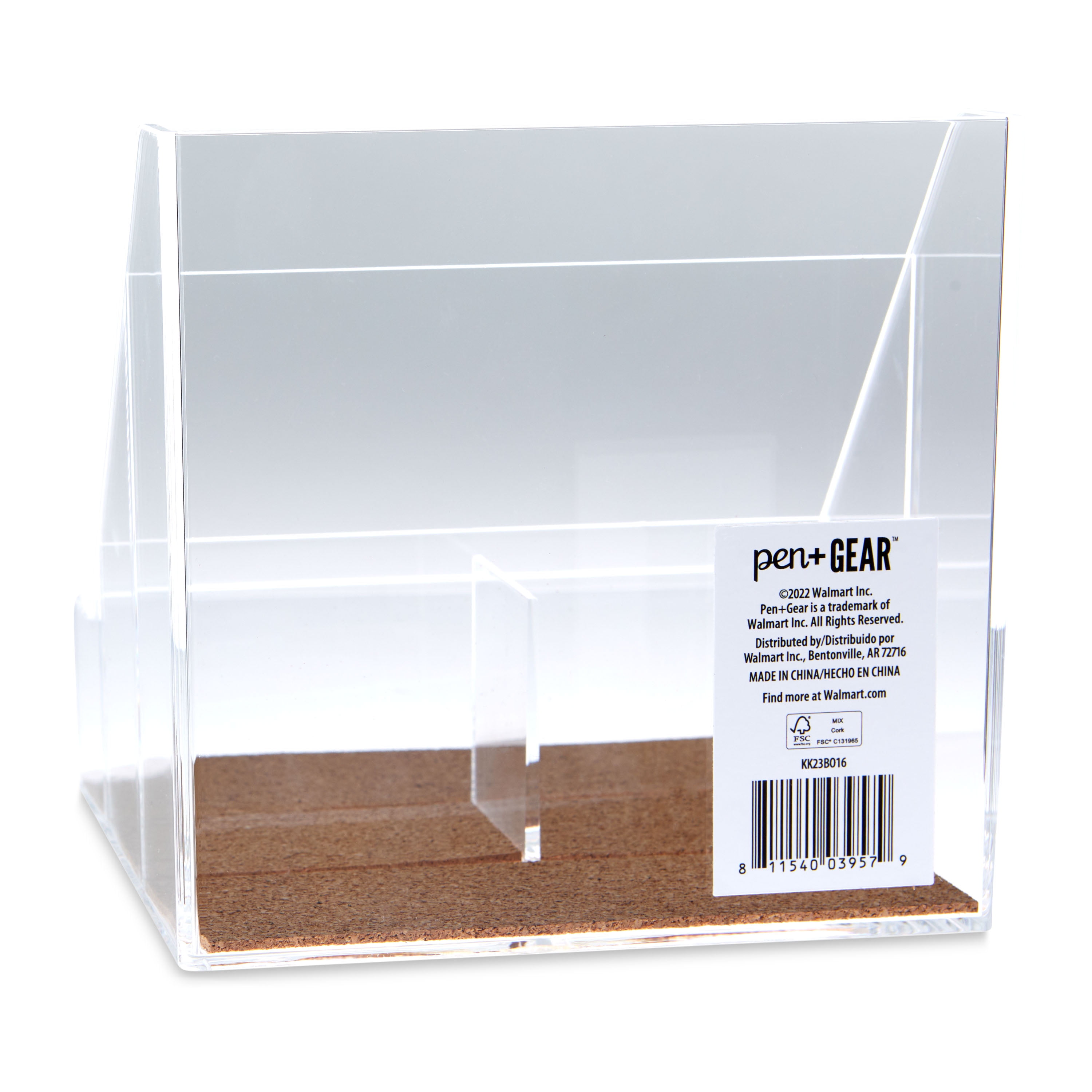 (4 pack) Pen+Gear Clear Acrylic, Cork Desk Organizer, 1 pack