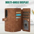 thumbnail image 5 of Dteck for Samsung Galaxy Z Fold4 Crossbody Wallet Case with Card Holder Zipper Pocket Lanyard Shoulder Strap, PU Leather Shockproof Protective Flip Cover for Galaxy Z Fold4 5G,Brown, 5 of 9