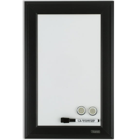 Quartet Magnetic Whiteboard, 11" x 17", Dry-Erase, Black Frame
