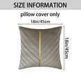 thumbnail image 6 of Unique Bargains Velvet Throw Pillow Cover with Gold Striped Cushion Grey 18" x 18", 6 of 6